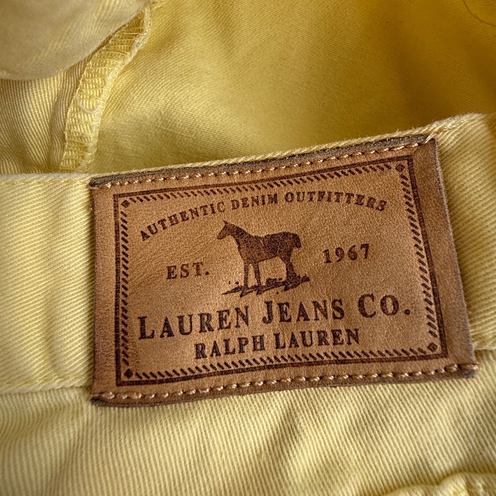 Lauren Ralph Lauren | Yellow Mid-Calf/Croppedโ Pants | Cotton | Size Tag Removed - Picture 4 of 10